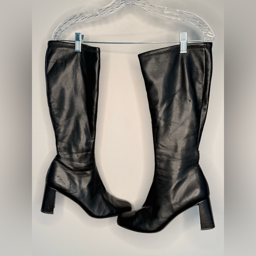Steve Madden Black Leather Knee-High Boots